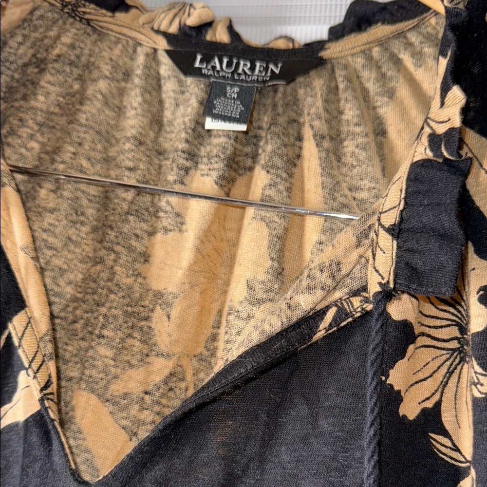 Lauren Ralph Lauren Black and Tan Wrap Skirt Resort Wear